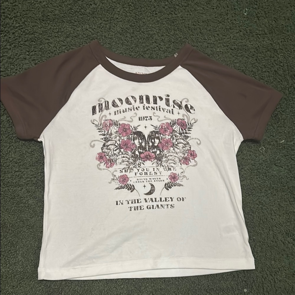 Festival Kids Raglan T-Shirt - White and Brown